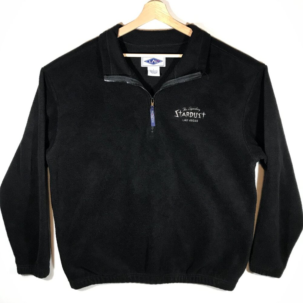 LAL Adult's Large Black Polartec 1/4 Zip Stardust Long Sleeve Jacket Vintage